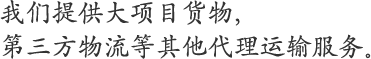 遍布整个中国的货运业务
项目货物、3PL 物流等涉及货运领域各方面。